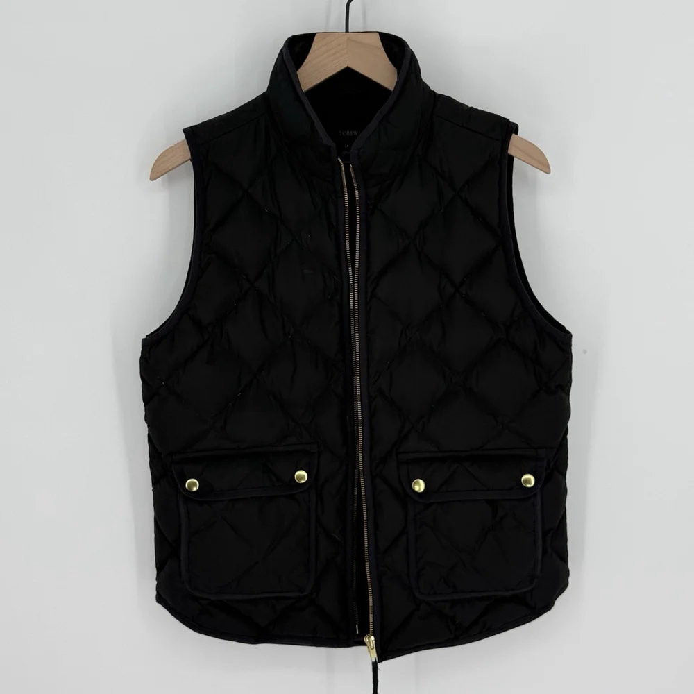 J. Crew Excursion Puffer Down Vest Black Women’s Size Medium